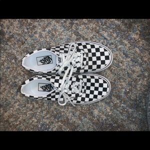 Checkered vans, only worn a couple times, size 7.5